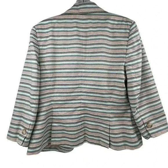 Loft Women's Striped Blazer Size 10 Multicolor Long Sleeve Jacket - Picture 10 of 12